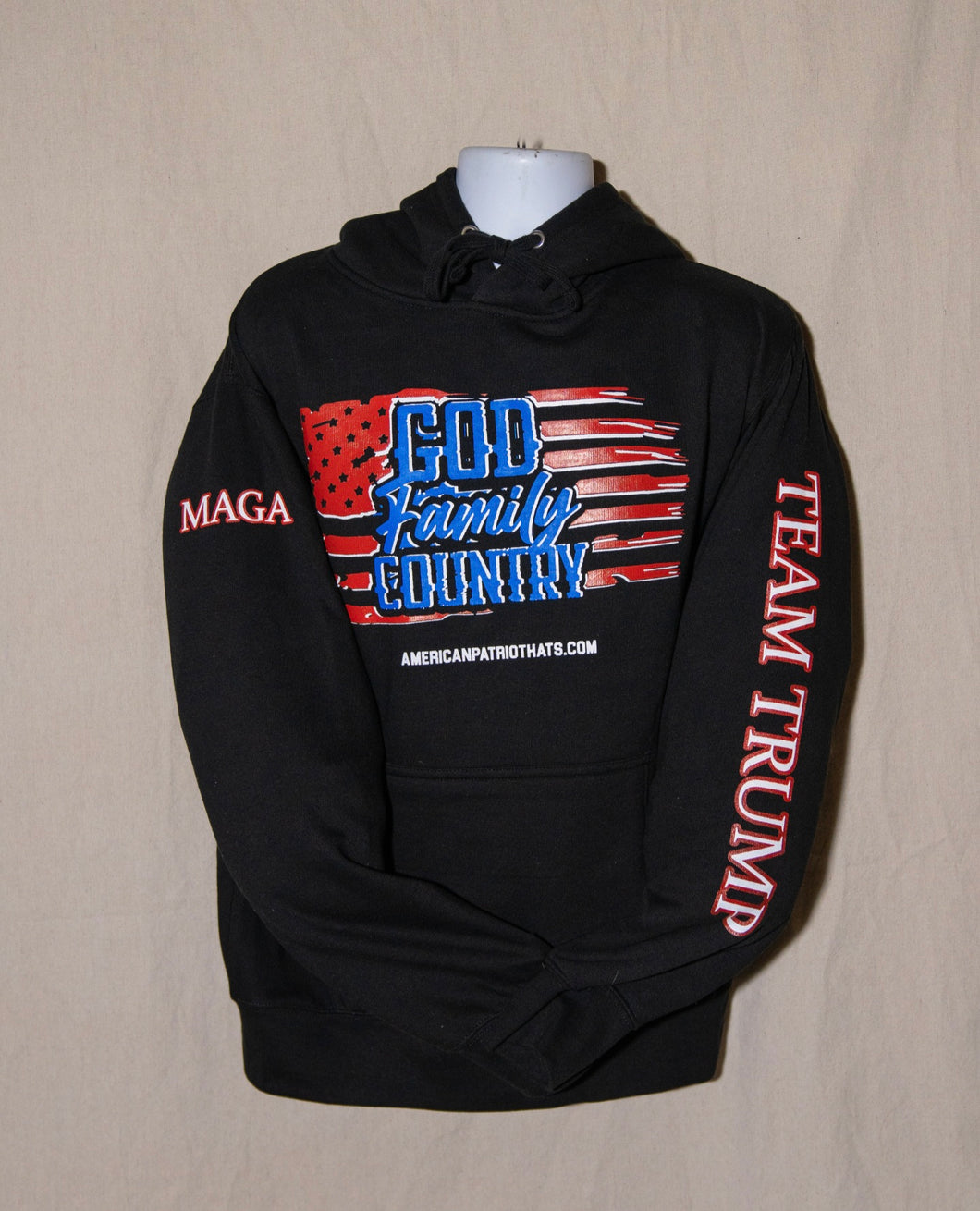 God Family Country + Team Trump Sleeve Hoodie - Sm / Med / Lrg / XL / 2XL